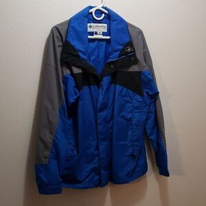 Columbia jacket, men's M, blue black and grey